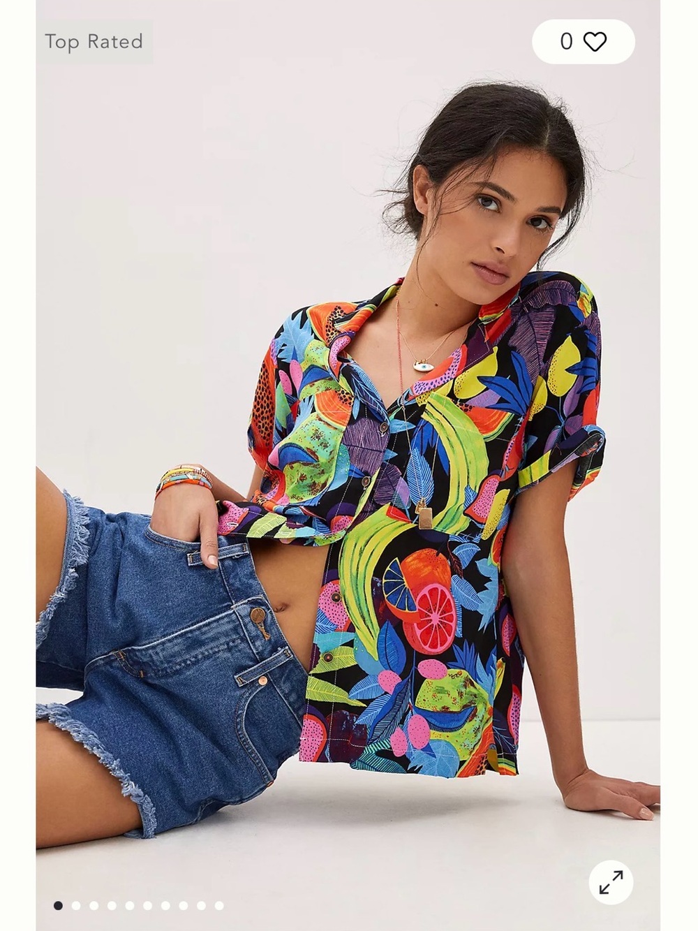 Anthropologie featuring Grame Sigel Vibrant Tropical Fruit Print Button-Up Shirt